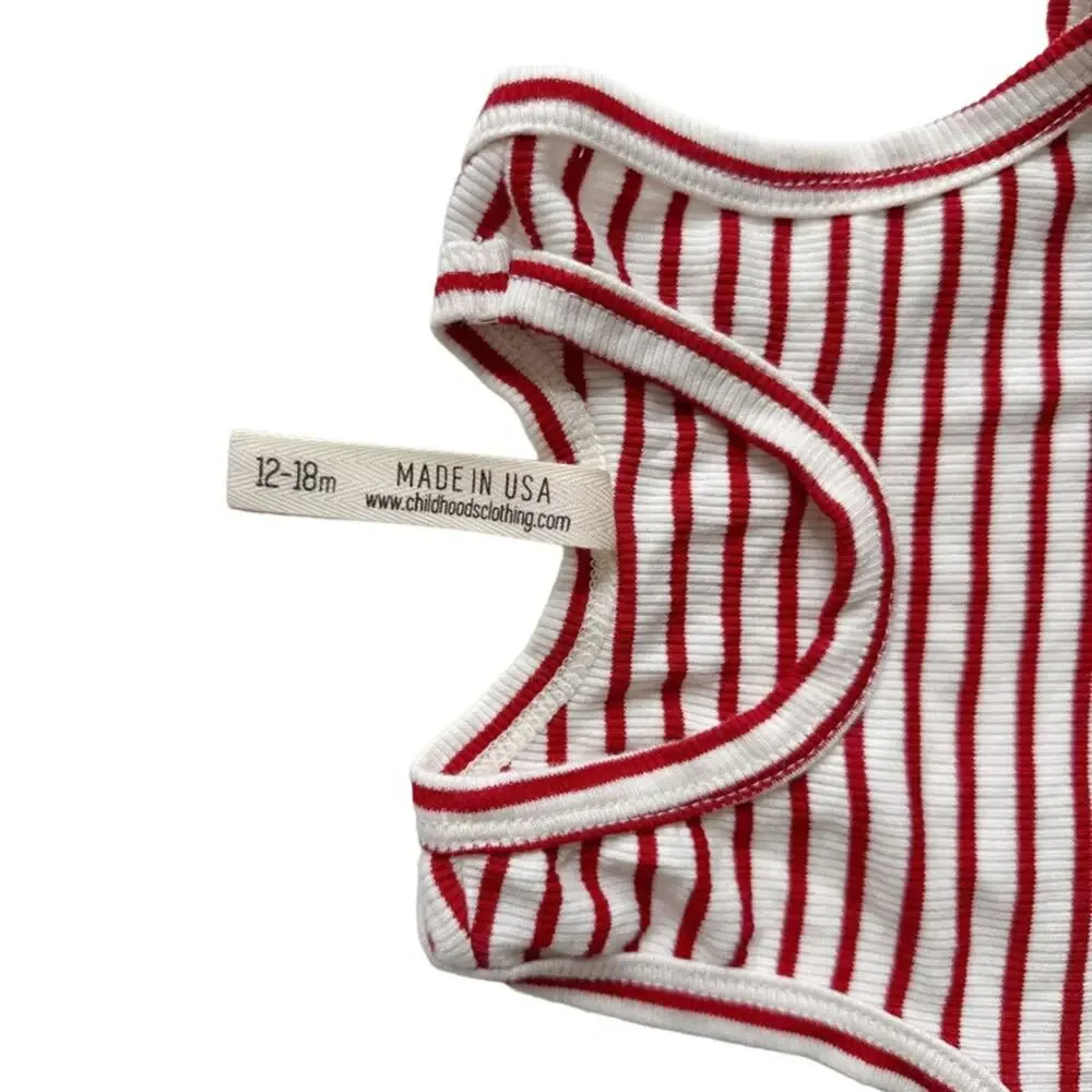 Childhoods Peppermint Stripe Ribbed Knit Set Size 12-18m